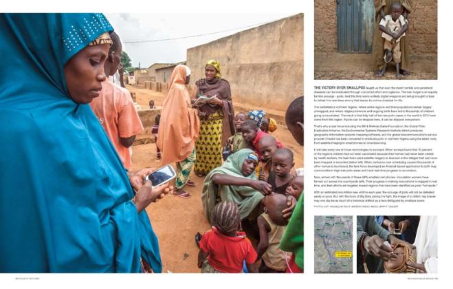 One of the many superb photographs depicting the intersection between human life and technology use. The book was put together by Rick Smolan, an extraordinary photographer, curator and compiler whose past work includes A Day in the The Life of America and other books in that series.