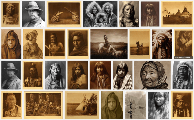 One of the best ways to see the scope of Edward Curtis's work is to simply search his name on Google, and then look at the Images view. That's what I did to capture this sampling of his photographs.
