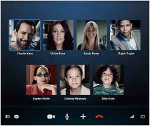 A group video call on Skype.