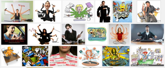 Google Search: "multitask" returned these and many other images.